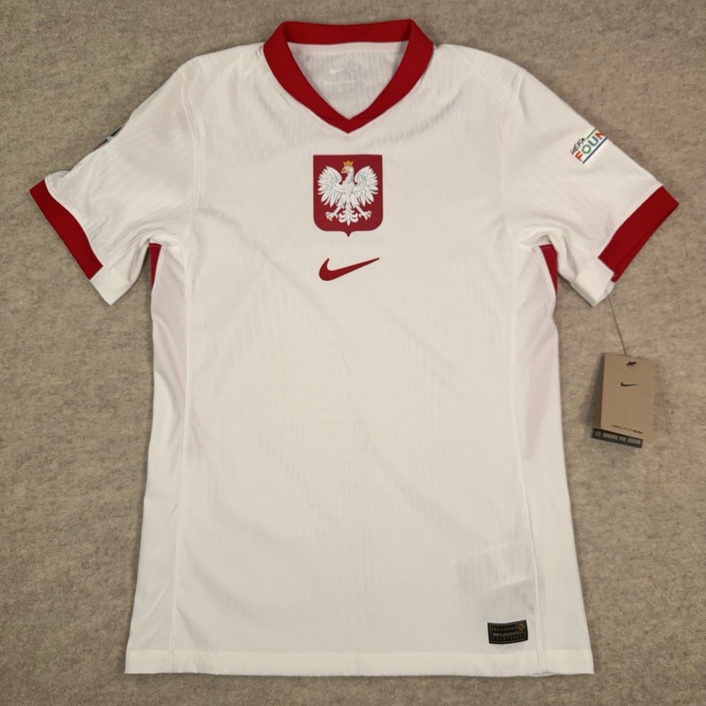 Nike Poland 2024/25 Home Soccer Jersey by Nike Mens Small White Dri-Fit ADV